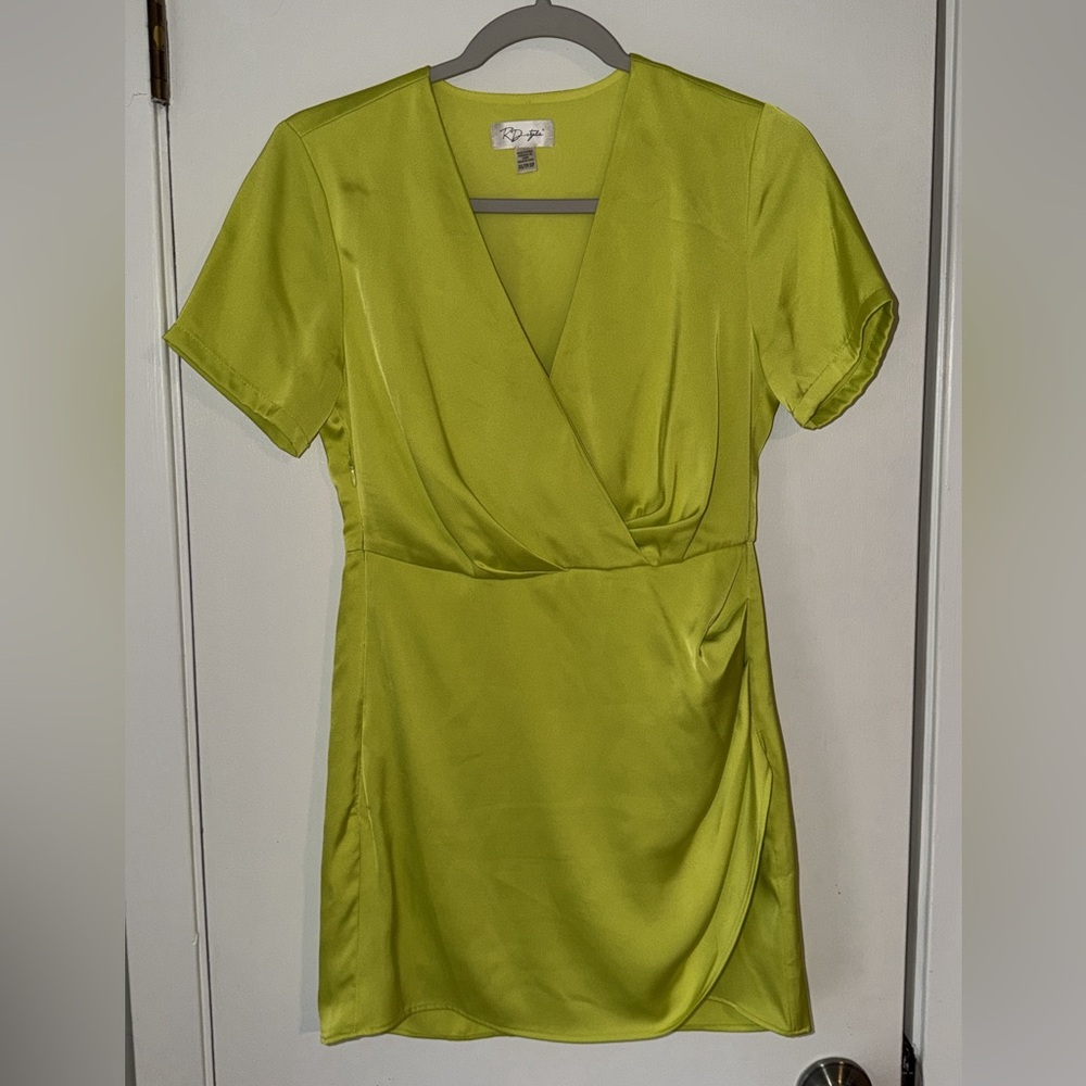RDstyle Lime Green Wrap Dress